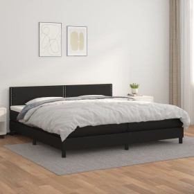 Cama box spring con colchón cuero sintético negro 200x200 cm de , Camas y somieres - Ref: Foro24-3141083, Precio: 609,46 €, D...