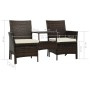 Garden sofa for 2 people with a table and black poly rattan stools by vidaXL, Outdoor sofas - Ref: Foro24-44451, Price: 217,5...