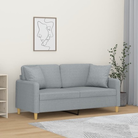 2-Sitzer-Sofa mit hellgrauen Stoffkissen 140 cm von , Sofas - Ref: Foro24-3200909, Preis: 238,45 €, Rabatt: %