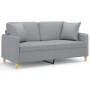 2-Sitzer-Sofa mit hellgrauen Stoffkissen 140 cm von , Sofas - Ref: Foro24-3200909, Preis: 238,45 €, Rabatt: %