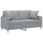 2-Sitzer-Sofa mit hellgrauen Stoffkissen 140 cm von , Sofas - Ref: Foro24-3200909, Preis: 238,45 €, Rabatt: %