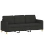 Sofá de 3 plazas con cojines tela negro 180 cm de , Sofás - Ref: Foro24-3200921, Precio: 295,99 €, Descuento: %