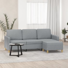 3-seater sofa with light gray fabric stool 180 cm by , Sofas - Ref: Foro24-3201192, Price: 356,99 €, Discount: %