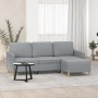 3-seater sofa with light gray fabric stool 180 cm by , Sofas - Ref: Foro24-3201192, Price: 374,79 €, Discount: %