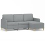 3-seater sofa with light gray fabric stool 180 cm by , Sofas - Ref: Foro24-3201192, Price: 374,79 €, Discount: %