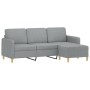 3-seater sofa with light gray fabric stool 180 cm by , Sofas - Ref: Foro24-3201192, Price: 374,79 €, Discount: %