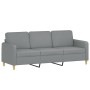 3-seater sofa with light gray fabric stool 180 cm by , Sofas - Ref: Foro24-3201192, Price: 374,79 €, Discount: %