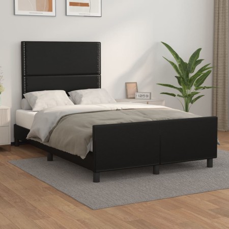 Estructura de cama con cabecero cuero sintético negro 120x200cm de , Camas y somieres - Ref: Foro24-3125500, Precio: 184,86 €...