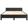 Bed frame with headboard black synthetic leather 120x200cm by , Beds and slatted bases - Ref: Foro24-3125500, Price: 184,86 €...