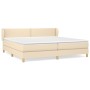 Cama box spring con colchón tela color crema 200x200 cm de , Camas y somieres - Ref: Foro24-3126754, Precio: 615,67 €, Descue...