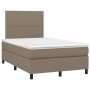 Cama box spring con colchón y LED tela gris taupe 120x200 cm de , Camas y somieres - Ref: Foro24-3134785, Precio: 453,13 €, D...