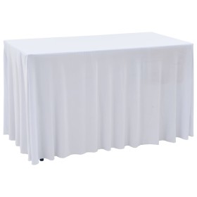 Elastic table covers 2 units with skirt 183x76x74 cm white by vidaXL, Covers - Ref: Foro24-133585, Price: 36,69 €, Discount: %