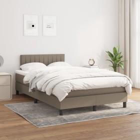 Box spring bed with taupe gray fabric mattress 120x200 cm by , Beds and slatted bases - Ref: Foro24-3140205, Price: 385,72 €,...