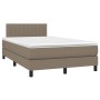 Box spring bed with taupe gray fabric mattress 120x200 cm by , Beds and slatted bases - Ref: Foro24-3140205, Price: 379,04 €,...