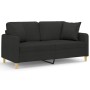 2-seater sofa with black fabric cushions 140 cm by , Sofas - Ref: Foro24-3200913, Price: 237,99 €, Discount: %