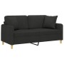 2-seater sofa with black fabric cushions 140 cm by , Sofas - Ref: Foro24-3200913, Price: 237,99 €, Discount: %