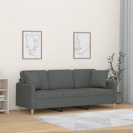 3-Sitzer-Sofa mit dunkelgrauen Stoffkissen 180 cm von , Sofas - Ref: Foro24-3200918, Preis: 295,99 €, Rabatt: %