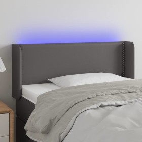 Cabecero con LED cuero sintético gris 83x16x78/88 cm de , Cabeceros y pies de cama - Ref: Foro24-3123172, Precio: 54,99 €, De...