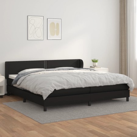 Cama box spring con colchón cuero sintético negro 200x200 cm de , Camas y somieres - Ref: Foro24-3127271, Precio: 626,95 €, D...