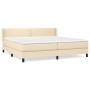 Cama box spring con colchón tela color crema 200x200 cm de , Camas y somieres - Ref: Foro24-3129662, Precio: 650,53 €, Descue...