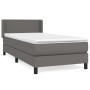 Box spring bed with gray synthetic leather mattress 80x200 cm by , Beds and slatted bases - Ref: Foro24-3130689, Price: 299,0...