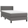 Cama box spring con colchón cuero sintético gris 80x200 cm de , Camas y somieres - Ref: Foro24-3130689, Precio: 299,02 €, Des...