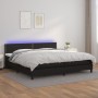 Cama box spring colchón y LED cuero sintético negro 200x200 cm de , Camas y somieres - Ref: Foro24-3134183, Precio: 612,84 €,...