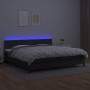 Cama box spring colchón y LED cuero sintético negro 200x200 cm de , Camas y somieres - Ref: Foro24-3134183, Precio: 612,84 €,...