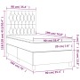 Boxspringbett-Matratze und LED-Leuchten aus dunkelbraunem Stoff, 90 x 190 cm von , Betten und Lattenroste - Ref: Foro24-31350...