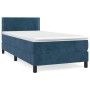 Box spring bed with dark blue velvet mattress 90x200 cm by , Beds and slatted bases - Ref: Foro24-3141225, Price: 298,63 €, D...