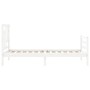 Estructura de cama individual con cabecero madera maciza blanco de , Camas y somieres - Ref: Foro24-3194922, Precio: 104,10 €...