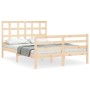 Estructura de cama con cabecero madera maciza 140x190 cm de , Camas y somieres - Ref: Foro24-3193966, Precio: 118,58 €, Descu...