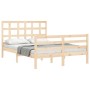 Estructura de cama con cabecero madera maciza 140x190 cm de , Camas y somieres - Ref: Foro24-3193966, Precio: 118,58 €, Descu...