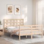 Estructura de cama con cabecero madera maciza 140x190 cm de , Camas y somieres - Ref: Foro24-3193966, Precio: 118,58 €, Descu...