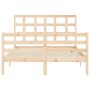 Estructura de cama con cabecero madera maciza 140x190 cm de , Camas y somieres - Ref: Foro24-3193966, Precio: 118,58 €, Descu...