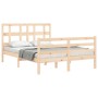 Estructura de cama de matrimonio con cabecero madera maciza de , Camas y somieres - Ref: Foro24-3194806, Precio: 138,35 €, De...