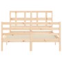 Estructura de cama de matrimonio con cabecero madera maciza de , Camas y somieres - Ref: Foro24-3194806, Precio: 138,35 €, De...