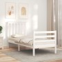 Estructura de cama individual con cabecero madera maciza blanco de , Camas y somieres - Ref: Foro24-3194207, Precio: 109,67 €...