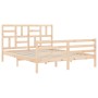 Estructura de cama de matrimonio con cabecero madera maciza de , Camas y somieres - Ref: Foro24-3194901, Precio: 148,20 €, De...