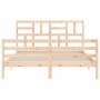 Estructura de cama de matrimonio con cabecero madera maciza de , Camas y somieres - Ref: Foro24-3194901, Precio: 148,20 €, De...