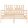 Bed frame with solid wood headboard 140x190 cm by , Beds and slatted bases - Ref: Foro24-3194291, Price: 130,70 €, Discount: %