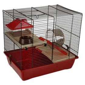 FLAMINGO Enzo 2 hamster cage red burgundy 41.5x28.5x38 cm by FLAMINGO, Cages and habitats for small animals - Ref: Foro24-439...