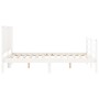 Estructura cama de matrimonio con cabecero madera maciza blanco de , Camas y somieres - Ref: Foro24-3194742, Precio: 160,43 €...