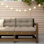 Honey Brown Solid Pine Wood Corner Sofa by , Modular outdoor sofas - Ref: Foro24-825502, Price: 54,76 €, Discount: %