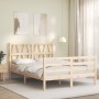 Bed frame with solid wood headboard 140x190 cm by , Beds and slatted bases - Ref: Foro24-3194356, Price: 126,77 €, Discount: %