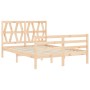 Bed frame with solid wood headboard 140x190 cm by , Beds and slatted bases - Ref: Foro24-3194356, Price: 126,77 €, Discount: %