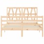 Bed frame with solid wood headboard 140x190 cm by , Beds and slatted bases - Ref: Foro24-3194356, Price: 126,77 €, Discount: %