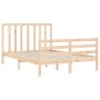 Estructura de cama con cabecero madera maciza 140x190 cm de , Camas y somieres - Ref: Foro24-3193771, Precio: 119,28 €, Descu...