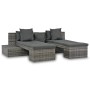 4-teiliges Gartenmöbel-Set und graue synthetische Rattankissen von vidaXL, Outdoor-Sofas - Ref: Foro24-44724, Preis: 413,02 €...