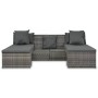 Set de muebles de jardín 4 pzas y cojines ratán sintético gris de vidaXL, Sofás de exterior - Ref: Foro24-44724, Precio: 413,...